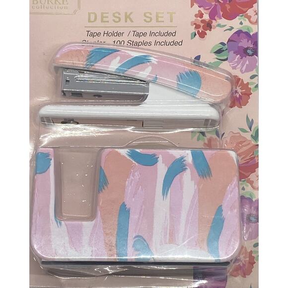 James Burke Collection Desk Accessory Set Stapler 100 Staples Tape Holder New - Picture 3 of 7